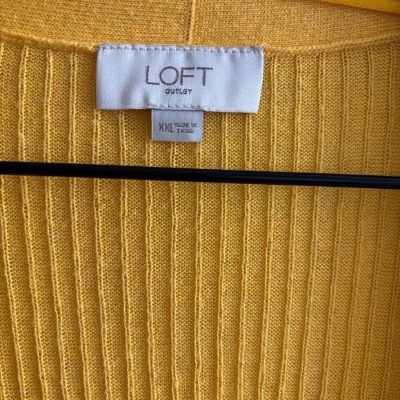 Loft Long Ribbed Knit Yellow Duster Cardigan Casual Boho Stretch Layering XXL - Picture 16 of 16